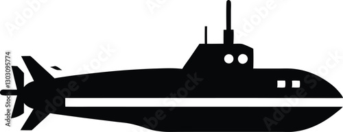 submarine silhouette vector illustration. submarine icon