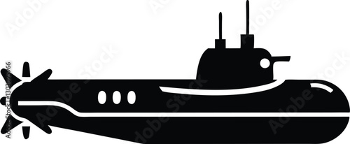 submarine silhouette vector illustration. submarine icon