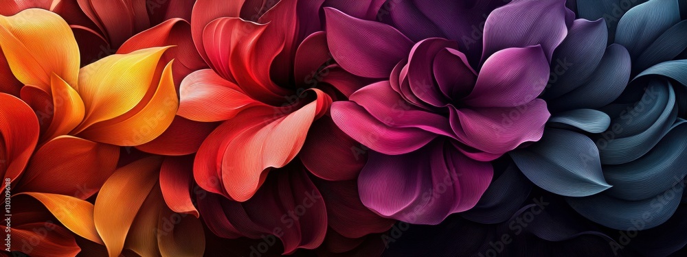 Vibrant Hues of Abstract Floral Design: A Symphony of Colors in Nature Inspired Artwork Vibrant Hues of Abstract Floral Design: A Symphony of Colors in Nature Inspired Artwork