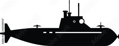 submarine silhouette vector illustration. submarine icon