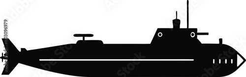 submarine silhouette vector illustration. submarine icon