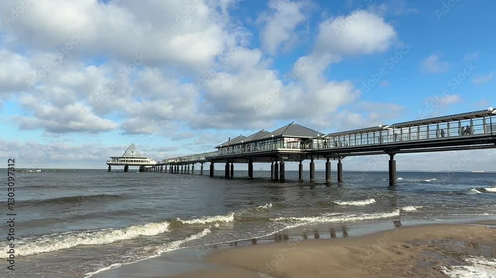 beautiful long time exposure on the pier on the beach of Heringsdorf island Usedom on Baltic Sea
beautiful long time exposure on the pier on the beach of Heringsdorf island Usedom on Baltic Sea