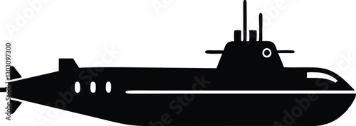 submarine silhouette vector illustration. submarine icon