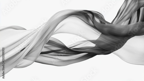 A long, curving piece of fabric with a black and white pattern