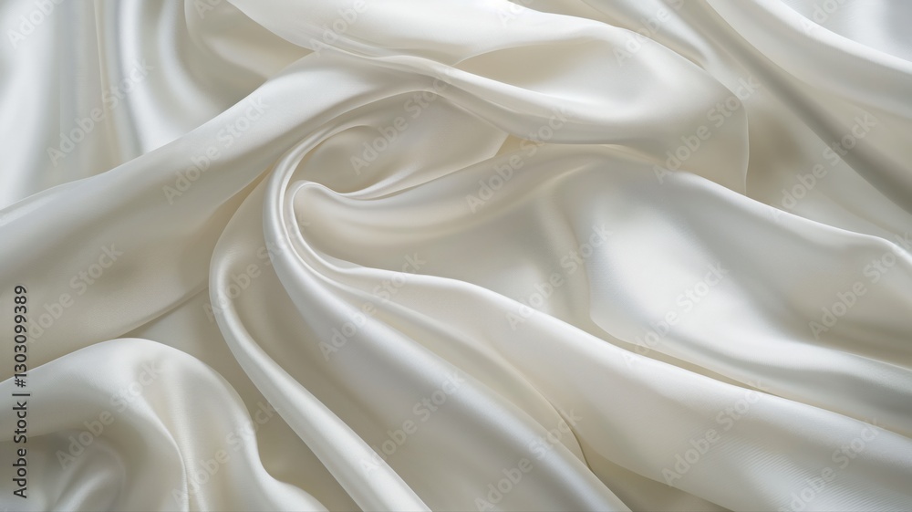 white silk satin fabric folding, abstract background