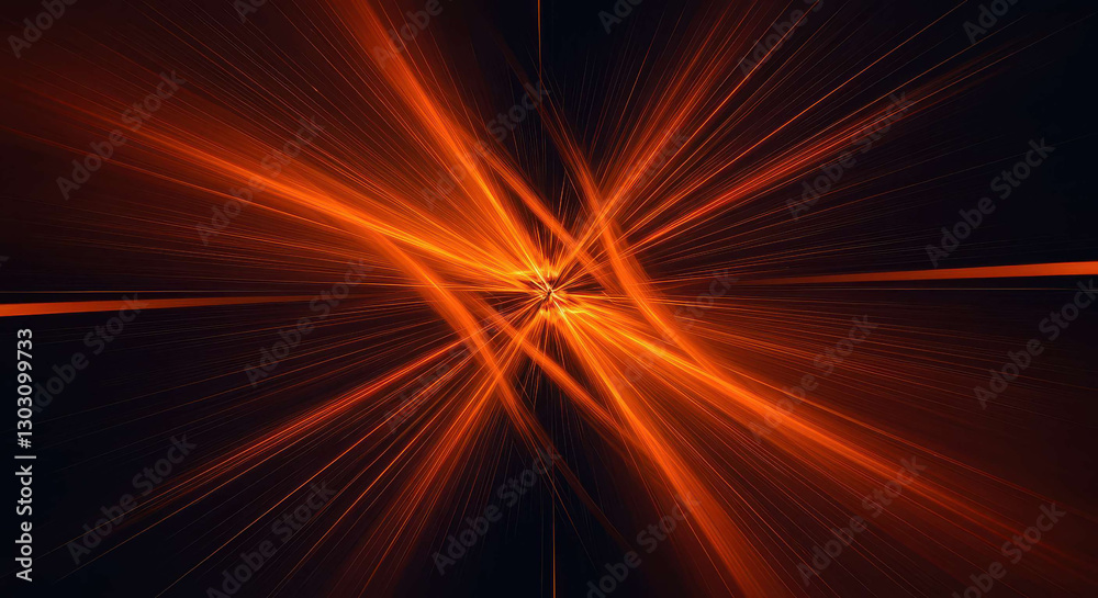 Obraz premium Abstract Orange Light Rays Burst Glowing Energy Lines Dynamic Radial Background