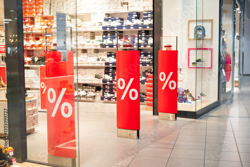 .discounts in a store in a shopping mall. 