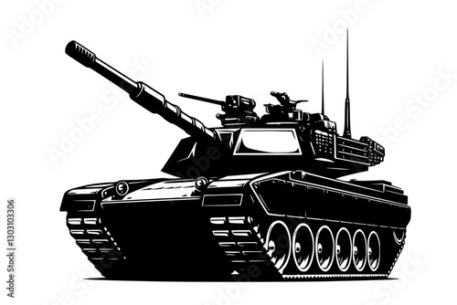 Generative AI: Military Tank Silhouette