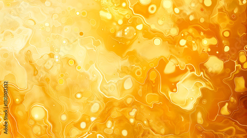 Golden yellow abstract background with swirling and mixing colors