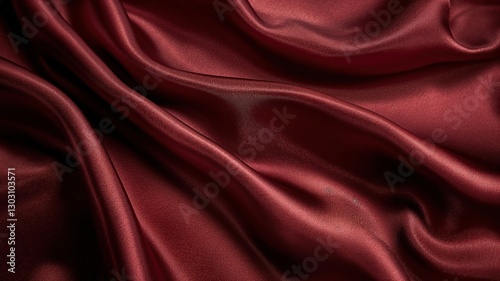 red matte satin fabric with folds background