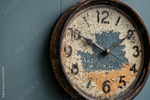 Wallpaper Mural Rustic clock shows passage of time in vintage charm. Generative AI Torontodigital.ca