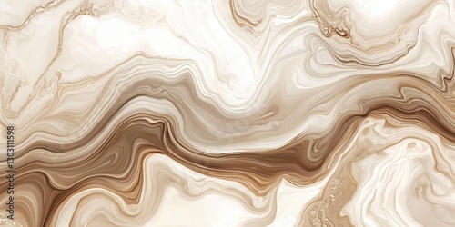 Beige and brown marble pattern, fluid organic shapes, soft gradient background