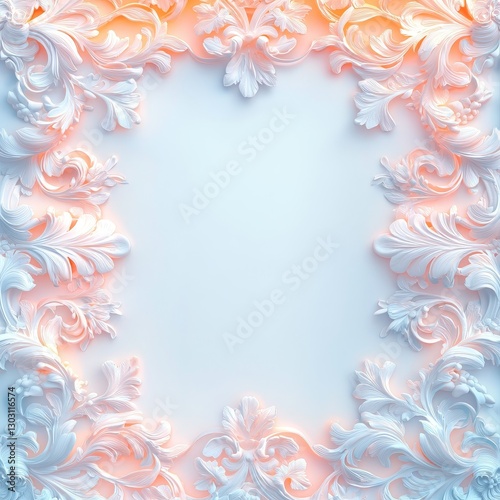 Wallpaper Mural Elegant floral frame studio digital art soft lighting close-up decorative design Torontodigital.ca