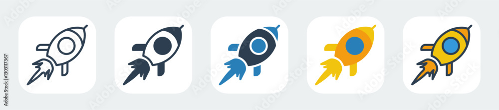 Naklejka premium launch icons with five different styles