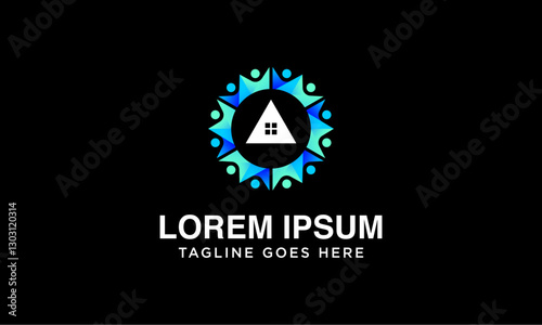 premium logo circular person