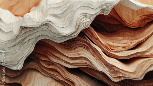 Organic Contemporary Wave Patterns in Abstract Wooden Background