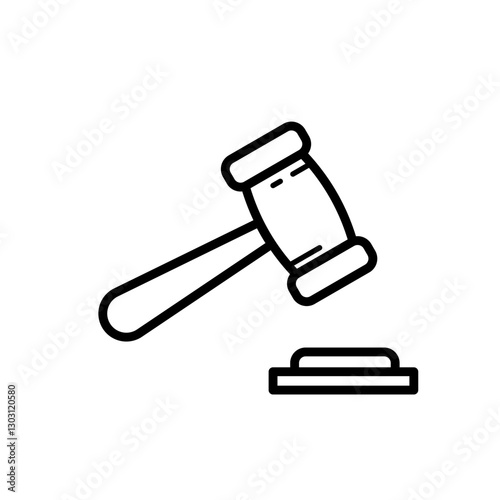 auction, bidding, gavel - vector icon
