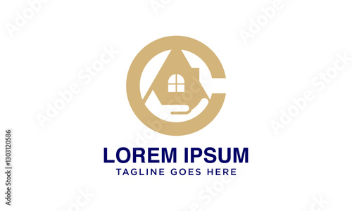 premium logo house and hand