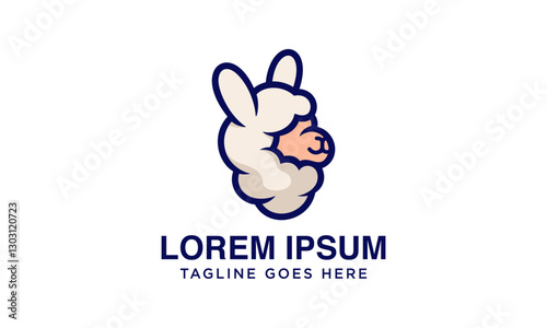 premium logo mascot llama