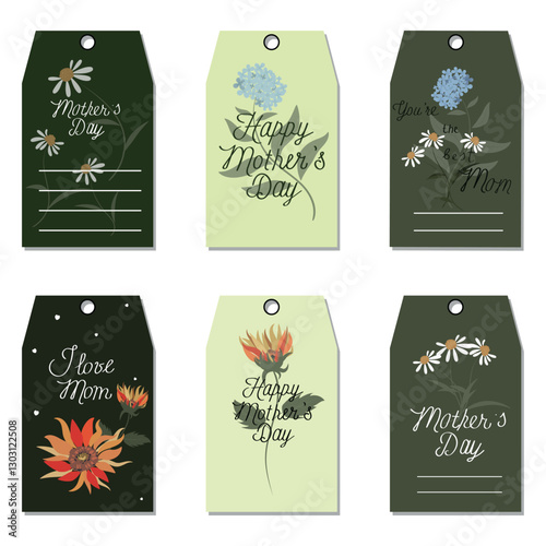 Happy Mother's Day. Gift tags for beloved mothers.