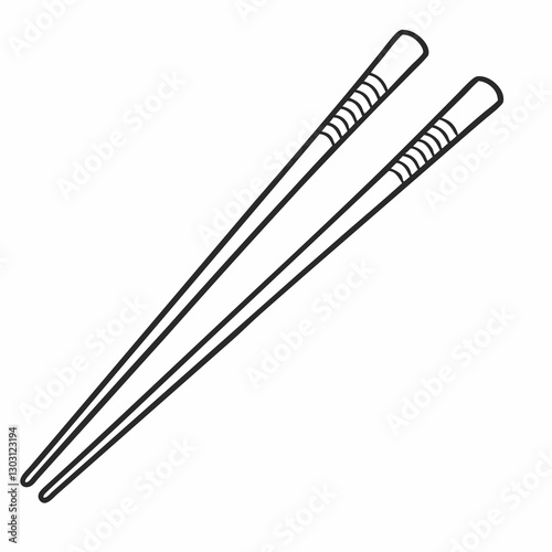 wooden chopsticks on white background on white background