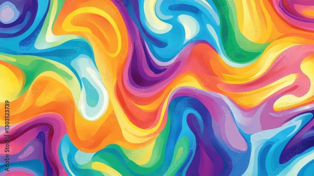 Tie-dye pattern with vibrant colors and swirling designs, symbolizing the free-spirited spirit of hippies during the Age of Aquarius