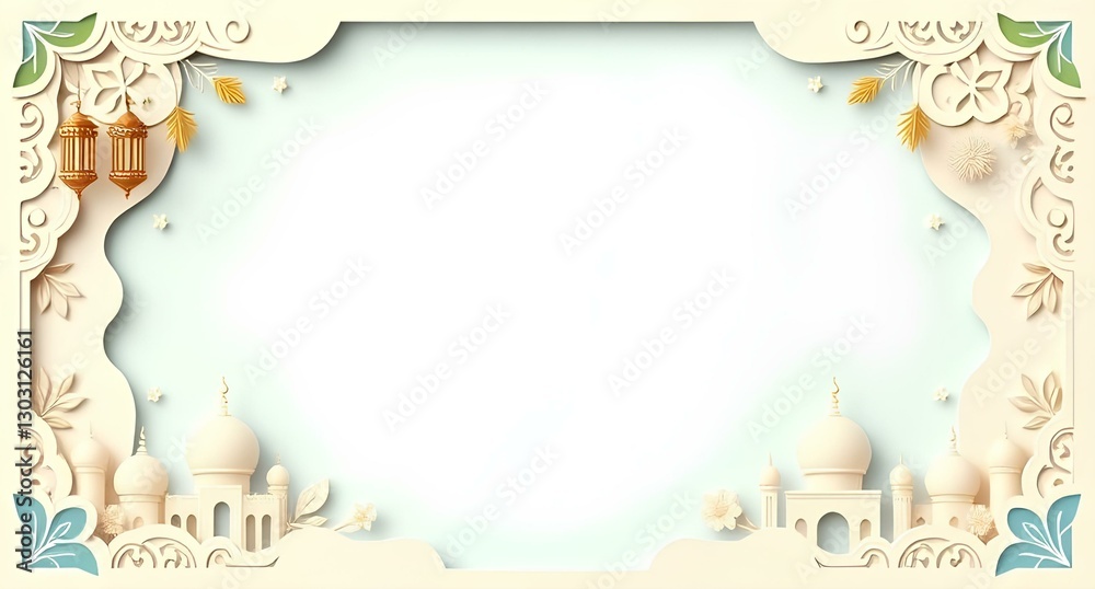 Fototapeta premium greeting card with islamic ornamental eid vibes