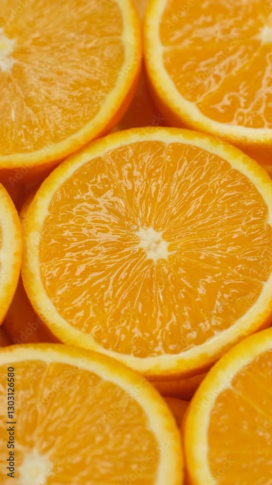 Zoom frame orange fruit slices, close up Zoom frame orange fruit slices, close up