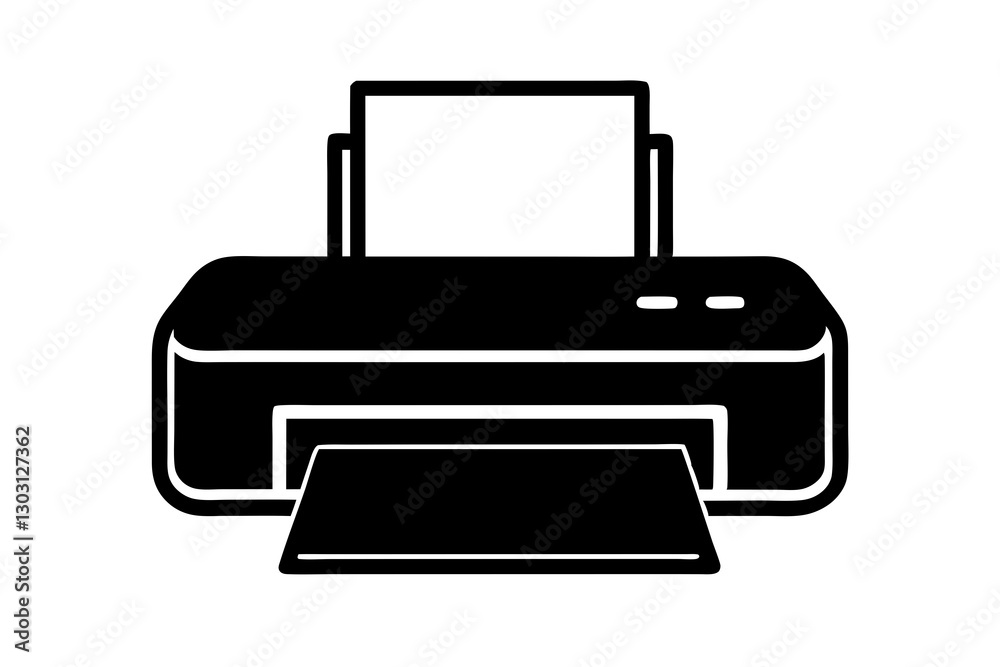 Desktop Printer Icon – Flat Design for Apps and Web Desktop Printer Icon – Flat Design for Apps and Web