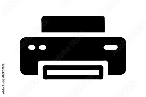 Desktop Printer Icon – Flat Design for Apps and Web