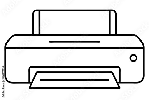 Desktop Printer Icon – Flat Design for Apps and Web