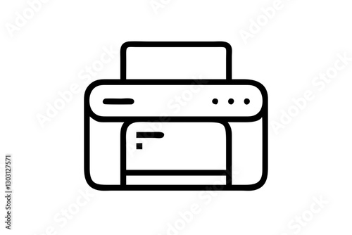 Desktop Printer Icon – Flat Design for Apps and Web