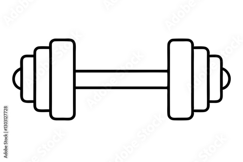 Dumbbell Weight Training Equipment Icon – Flat Vector
