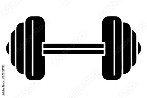 Dumbbell Weight Training Equipment Icon – Flat Vector