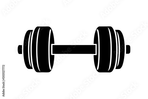 Dumbbell Weight Training Equipment Icon – Flat Vector