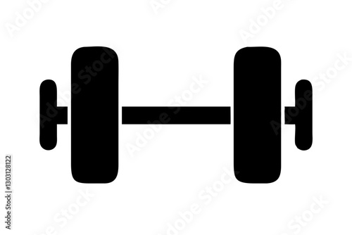 Dumbbell Weight Training Equipment Icon – Flat Vector