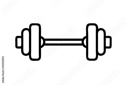 Dumbbell Weight Training Equipment Icon – Flat Vector