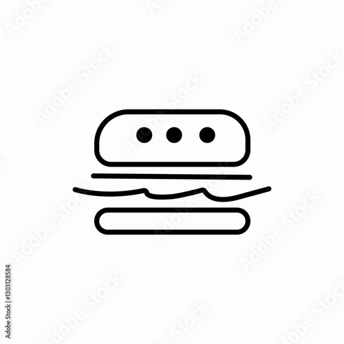 Burger sandwich fast food icon vector sign