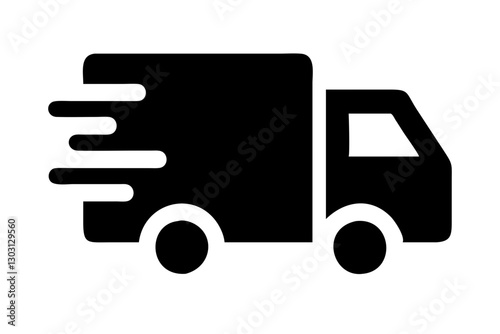 Fast Free Shipping Delivery Truck Icon – Flat Design SVG