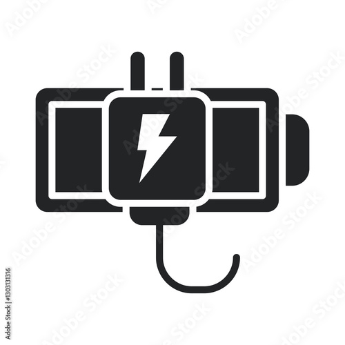 Charger Icon Glyph Style. Vector Illustration For Graphic Design