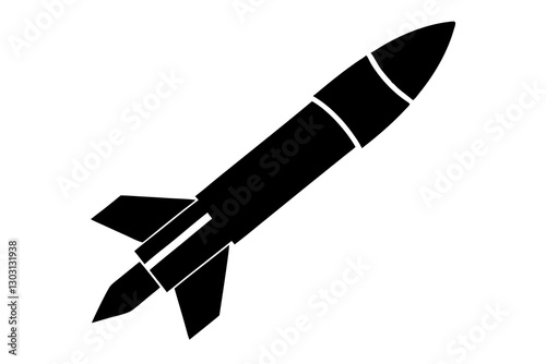 Guided Missile Weapon or Ballistic Rocket Weapon Icon - SVG Vector Graphic

