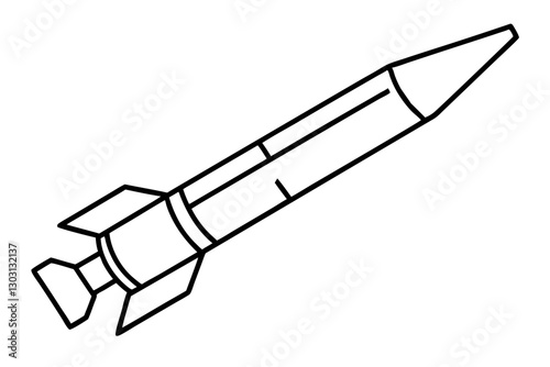 Guided Missile Weapon or Ballistic Rocket Weapon Icon - SVG Vector Graphic

