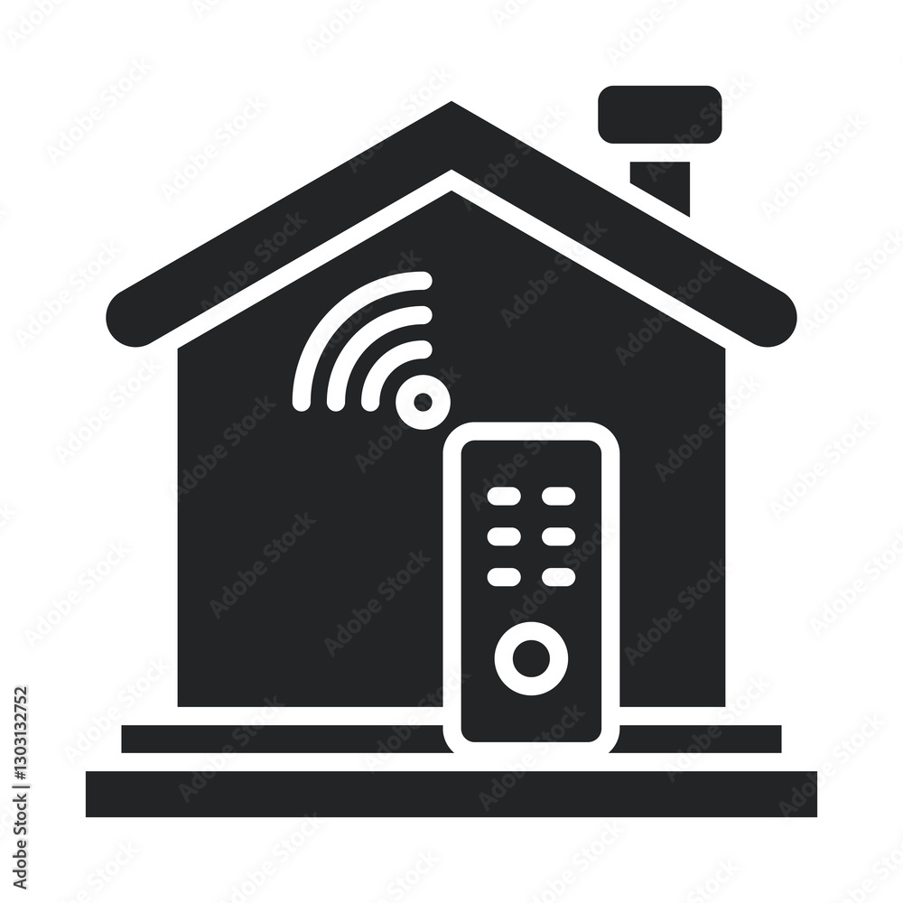 Smart House Icon Glyph Style. Vector Illustration For Graphic Design Smart House Icon Glyph Style. Vector Illustration For Graphic Design