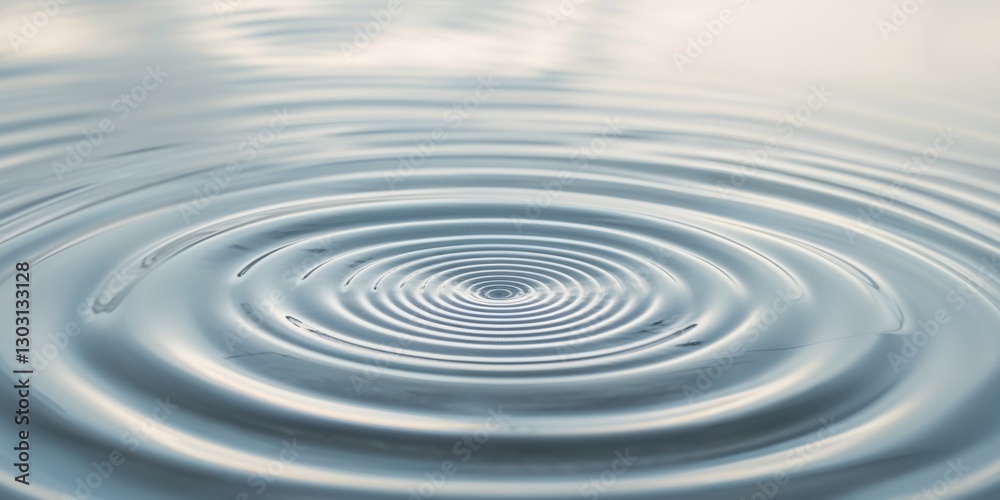 Circular ripples emanate from a point on water surface Circular ripples emanate from a point on water surface