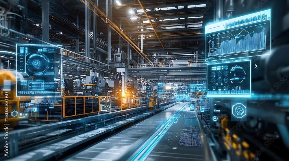 Fototapeta premium Smart Factory: Advanced Automation and Digital Transformation in Modern Manufacturing