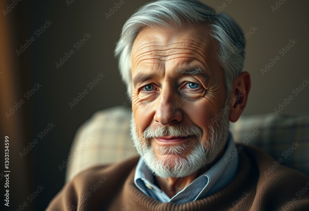 Obraz premium Contemplative senior gentleman portrait