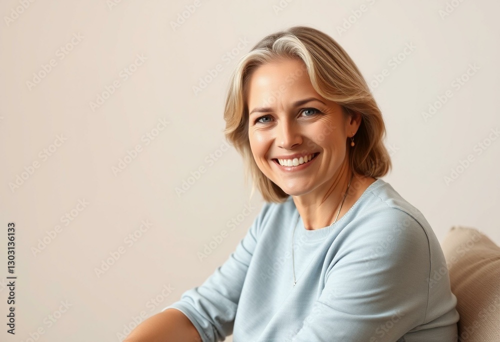 A photorealistic portrait of a charming middle-aged woman A photorealistic portrait of a charming middle-aged woman