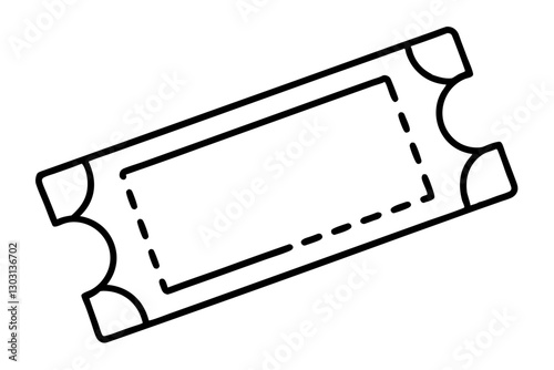 Vintage Movie Ticket Stub | Theater Admission Pass | SVG Vector