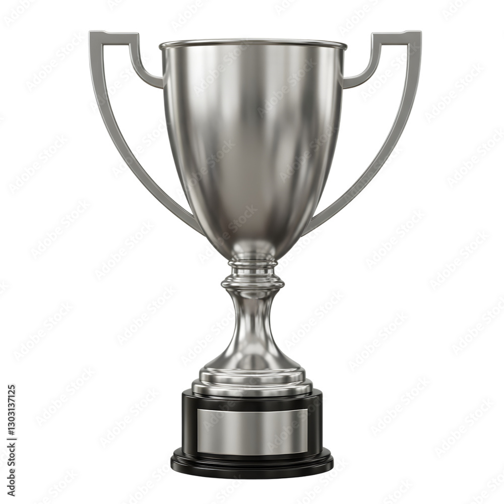 Shiny Silver Trophy Cup With Elegant Design Isolated on a Transparent Background PNG. Shiny Silver Trophy Cup With Elegant Design Isolated on a Transparent Background PNG.