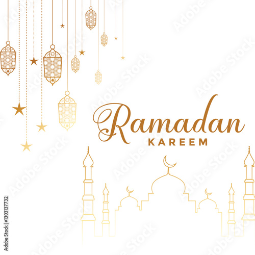 A poster for ramadan kareem background template vector Illustration